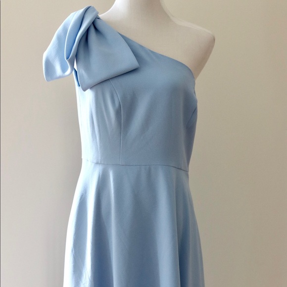 Celine Gal-meets-Glam Bluestone One shoulder dress NWT Petite 8 Formal  Wedding